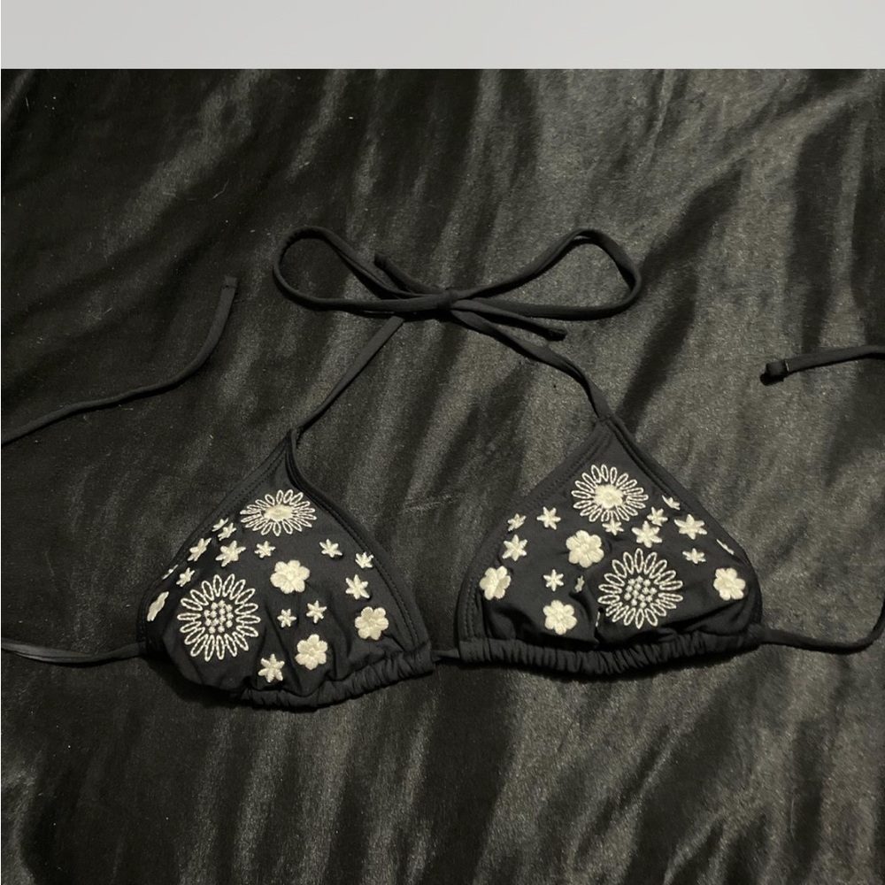 Celebrity Pink Black and White Embroidered Top